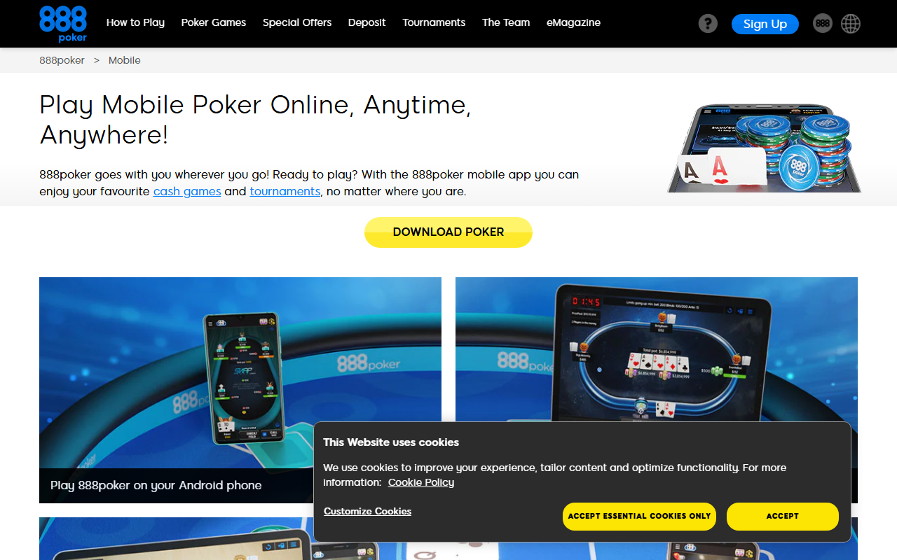 888pokermobil.com screenshot