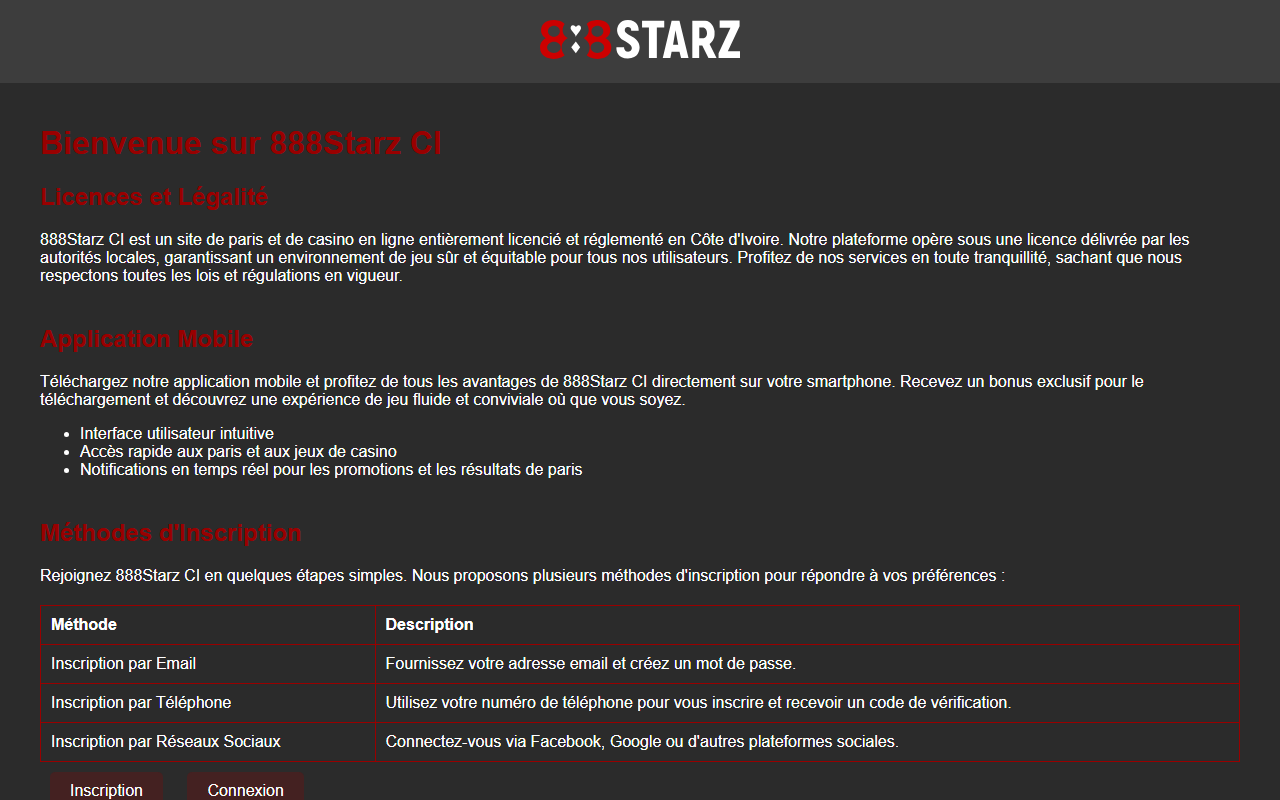 888starz-ci.com screenshot
